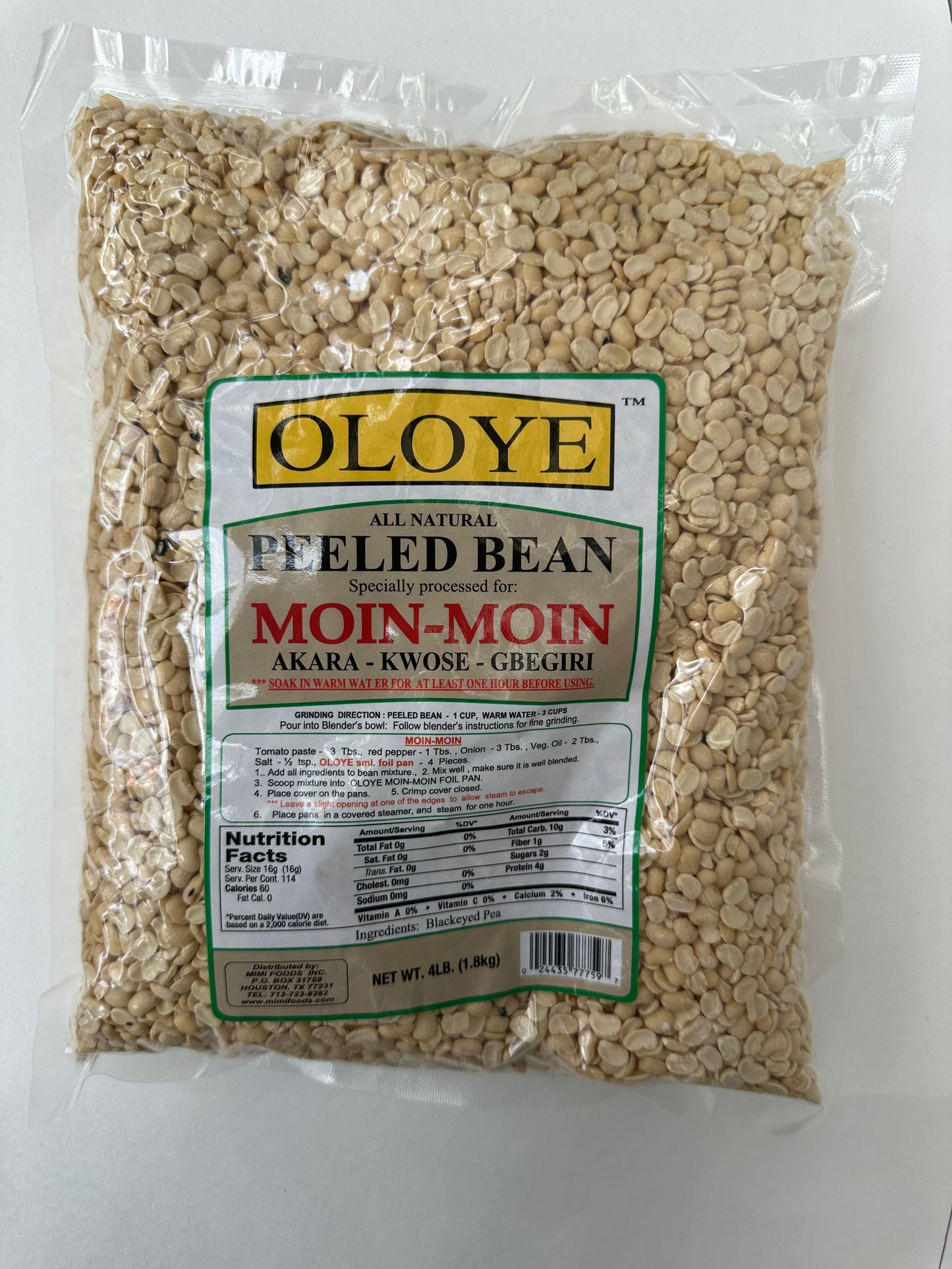 Oloye Peeled Beans – Ready-to-Cook Nutritious Legumes – 4lb