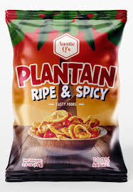 Auntie Q's Ripe & Spicy Plantain Chips Crunchy Snack with Bold Flavor – 70g Pack